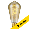 Aanbieding: 6x 123led LED lamp E27 | Edison ST64 | Filament | Goud | 2200K | 3-staps dimbaar | 5W (39W) LDR09114 - 1