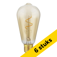 123led Aanbieding: 6x 123led LED lamp E27 | Edison ST64 | Filament | Goud | 2200K | Dimbaar | 2.9W (25W)  LDR09243
