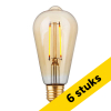 Aanbieding: 6x 123led LED lamp E27 | Edison ST64 | Filament | Goud | 2200K | Dimbaar | 2.9W (25W) LDR09501 - 1