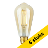 Aanbieding: 6x 123led LED lamp E27 | Edison ST64 | Filament | Goud | 2200K | Dimbaar | 4.7W (40W) LDR09503 - 1