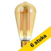 Aanbieding: 6x 123led LED lamp E27 | Edison ST64 | Filament | Goud | 2200K | Dimbaar | 6.5W (45W) LDR09200 - 1