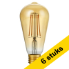 Aanbieding: 6x 123led LED lamp E27 | Edison ST64 | Filament | Goud | 2200K | Dimbaar | 8W (80W) LDR09204 - 1