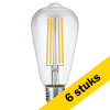 Aanbieding: 6x 123led LED lamp E27 | Edison ST64 | Filament | Helder | 2200K | Dimbaar | 4.5W (30W) LDR09190 - 1