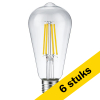 Aanbieding: 6x 123led LED lamp E27 | Edison ST64 | Filament | Helder | 2500K | Dimbaar | 8W (51W) LDR09196 - 1