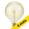 Aanbieding: 6x 123led LED lamp E27 | Globe G125 | Filament | Goud | 2200K | Dimbaar | 2.9W (25W) LDR09249 - 1