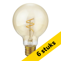 123led Aanbieding: 6x 123led LED lamp E27 | Globe G80 | Filament | Goud | 2200K | Dimbaar | 2.9W (25W)  LDR09245