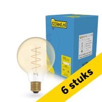 123led Aanbieding: 6x 123led LED lamp E27 | Globe G95 | Filament | Goud | 1800K | Dimbaar | 4W  LDR02235