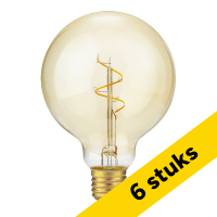 123led Aanbieding: 6x 123led LED lamp E27 | Globe G95 | Filament | Goud | 2200K | Dimbaar | 2.9W (25W)  LDR09247