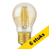 Aanbieding: 6x 123led LED lamp E27 | Kogel G45 | Filament | Goud | 2200K | Dimbaar | 4.7W (40W) LDR09317 - 1