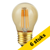 Aanbieding: 6x 123led LED lamp E27 | Kogel G45 | Filament | Goud | 2200K | Dimbaar | 4W (26W) LDR09315 - 1