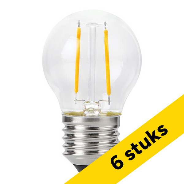 Aanbieding: 6x 123led LED lamp E27 | Kogel G45 | Filament | Helder | 2200K | Dimbaar | 2W (15W) LDR09311 - 1