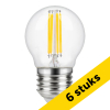 Aanbieding: 6x 123led LED lamp E27 | Kogel G45 | Filament | Helder | 2200K | Dimbaar | 4W (26W) LDR09313 - 1