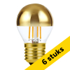Aanbieding: 6x 123led LED lamp E27 | Kogel G45 | Kopspiegel | Goud | 2500K | Dimbaar | 4W (25W) LDR09341 - 1