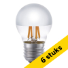Aanbieding: 6x 123led LED lamp E27 | Kogel G45 | Kopspiegel | Zilver | 2500K | Dimbaar | 4W (32W) LDR09345 - 1
