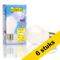 123led Aanbieding: 6x 123led LED lamp E27 | Kogel P45 | Mat | 2700K | Dimbaar | 4.5W (40W)  LDR01673
