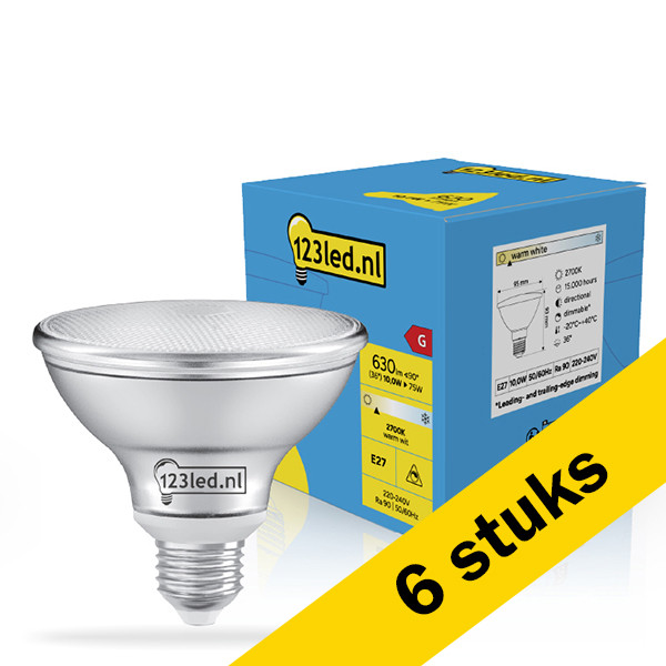 Aanbieding: 6x 123led LED lamp E27 | PAR30S | 2700K | Dimbaar | 10W (75W) LDR02548 - 1