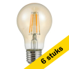 Aanbieding: 6x 123led LED lamp E27 | Peer A60 | Dag/Nachtsensor | Filament | Goud | 2500K | 4W (37W) LDR06439 - 1