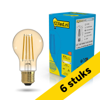 Aanbieding: 6x 123led LED lamp E27 | Peer A60 | Filament | Goud | 2100K | Dimbaar | 7.5W (60W)