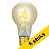 Aanbieding: 6x 123led LED lamp E27 | Peer A60 | Filament | Goud | 2200K | 3-staps dimbaar | 5W (39W) LDR09110 - 1