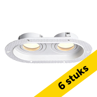 Aanbieding: 6x Inbouwarmatuur 2x GU10 | Trimless | Rond | 175 x 90 mm | incl. fitting | Kantelbaar | IP20 | Wit