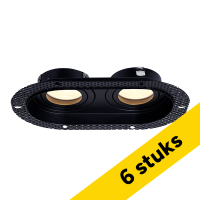 Aanbieding: 6x Inbouwarmatuur 2x GU10 | Trimless | Rond | 175 x 90 mm | incl. fitting | Kantelbaar | IP20 | Zwart