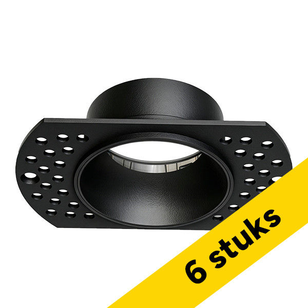 Aanbieding: 6x Inbouwarmatuur GU10 | Trimless | Rond | 62 mm | incl. fitting | IP20 | Zwart LDR08295 - 1