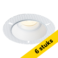 Aanbieding: 6x Inbouwarmatuur GU10 | Trimless | Rond | 85 mm | incl. fitting | IP65 | Wit