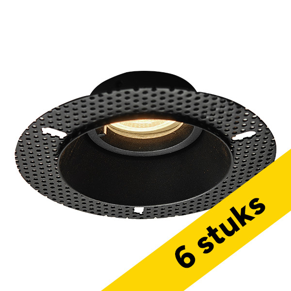 Aanbieding: 6x Inbouwarmatuur GU10 | Trimless | Rond | 85 mm | incl. fitting | IP65 | Zwart LDR08283 - 1