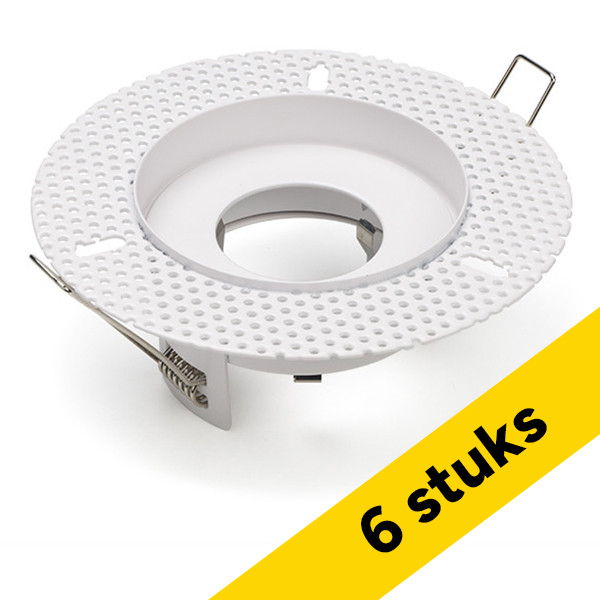 Aanbieding: 6x Inbouwarmatuur GU10 | Trimless | Rond | incl. fitting | IP20 | Wit LDR08029 - 1