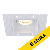 Aanbieding: 6x Inbouwarmatuur GU10 | Trimless | Vierkant | 80 mm | incl. fitting | Kantelbaar | IP20 | Wit