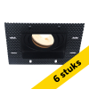 Aanbieding: 6x Inbouwarmatuur GU10 | Trimless | Vierkant | 80 mm | incl. fitting | Kantelbaar | IP20 | Zwart LDR08287 - 1