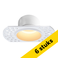 Aanbieding: 6x Inbouwarmatuur GU10 MR11 | Trimless | Rond | 52 mm | incl. fitting | Kantelbaar | IP20 | Wit