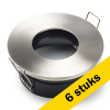Aanbieding: 6x Led inbouwarmatuur | Rond | Nikkel | GU10 fitting | Ø 68 mm | IP65