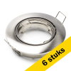 Aanbieding: 6x Led inbouwarmatuur | Rond | Nikkel | GU10 fitting | Ø 75 mm | IP20