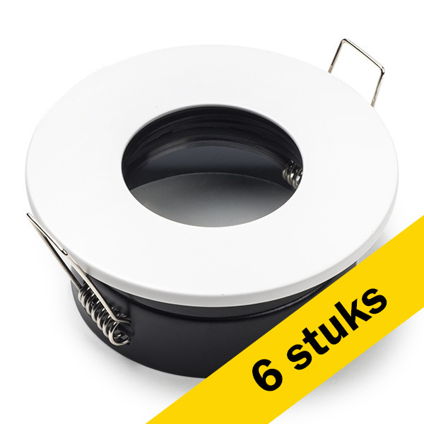 123led Aanbieding: 6x Led inbouwarmatuur | Rond | Wit | GU10 fitting | Ø 68 mm | IP65  LDR08150 - 1