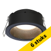 Aanbieding: 6x Led inbouwarmatuur | Rond | Zwart | GU10 MR11 fitting | Ø 52 mm | IP20 LDR08315 - 1