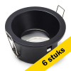 Aanbieding: 6x Led inbouwarmatuur | Rond diep | Zwart | GU10 fitting | Ø 75mm | IP65