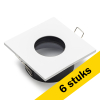 Aanbieding: 6x Led inbouwarmatuur | Vierkant | Wit | GU10 fitting | Ø 68 mm | IP65