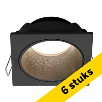 Aanbieding: 6x Led inbouwarmatuur | Vierkant | Zwart | GU10 MR11 fitting | Ø 52 mm | IP20