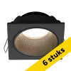 Aanbieding: 6x Led inbouwarmatuur | Vierkant | Zwart | GU10 MR11 fitting | Ø 52 mm | IP20 LDR08319 - 1