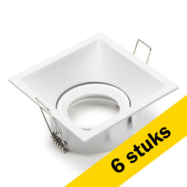 123led Aanbieding: 6x Led inbouwarmatuur | Vierkant diep | Wit | GU10 fitting | Ø 80 mm | IP20  LDR08144 - 1
