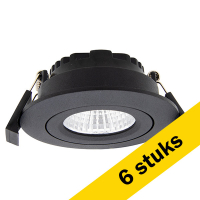 123led Aanbieding: 6x Led inbouwspot | Rond | 1800-3000K | Zwart | Ø 68mm | IP44 | Dimbaar | 6W  LDR02141