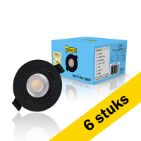 123led Aanbieding: 6x Led inbouwspot | Rond | 2000-2700K | Zwart | Ø 68mm | IP44 | Dimbaar | 5.5W  LDR01975