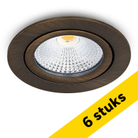 Aanbieding: 6x Led inbouwspot | Rond | 2700K-3000K-4000K | Brons | Ø 75 mm | IP65 | Dimbaar | 5W LDR02446