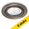 Aanbieding: 6x Led inbouwspot | Rond | 2700K-3000K-4000K | Gun Metal geborsteld | Ø 75 mm | IP65 | Dimbaar | 5W LDR02442 - 1
