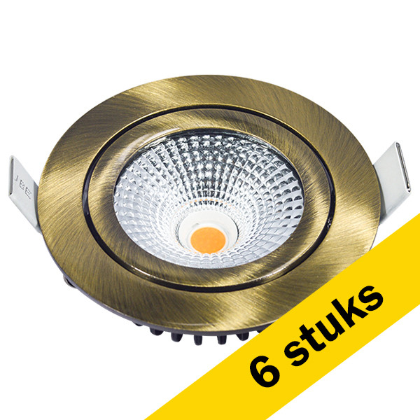 Aanbieding: 6x Led inbouwspot | Rond | 2700K-3000K-4000K | Messing | Ø 75 mm | IP65 | Dimbaar | 5W LDR02448 - 1