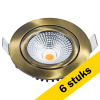 Aanbieding: 6x Led inbouwspot | Rond | 2700K-3000K-4000K | Messing | Ø 75 mm | IP65 | Dimbaar | 5W