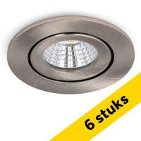 Aanbieding: 6x Led inbouwspot | Rond | 2700K-3000K-4000K | Nikkel | Ø 55 mm | IP65 | Dimbaar | 5W LDR02432