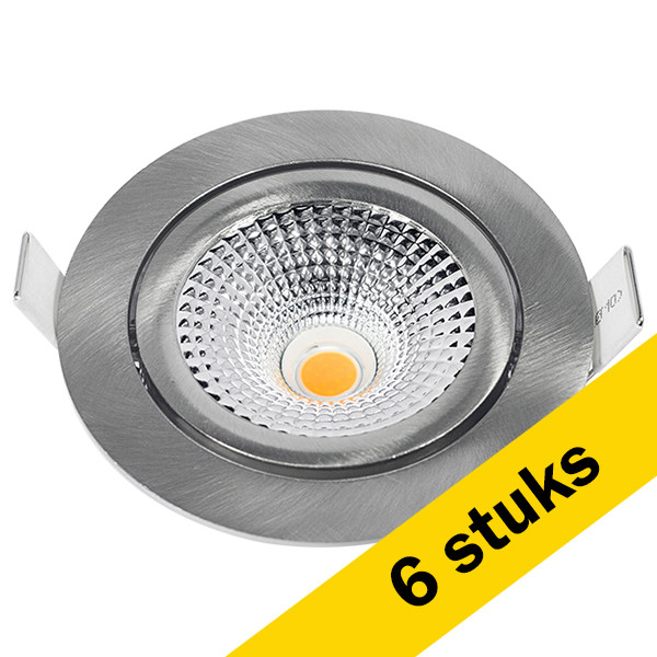 Aanbieding: 6x Led inbouwspot | Rond | 2700K-3000K-4000K | Nikkel | Ø 75 mm | IP65 | Dimbaar | 5W LDR02438 - 1