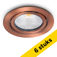 Aanbieding: 6x Led inbouwspot | Rond | 2700K-3000K-4000K | Rose Gold | Ø 75 mm | IP65 | Dimbaar | 5W LDR02444